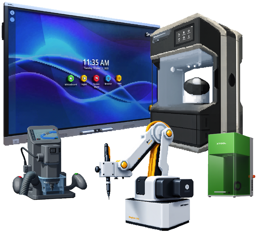 Dobot, Makerbot, Shaper Origin, Dobot and SMART Technologies